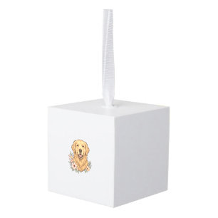 Gouden Retriever Bloemige Vintage Graveerontwerp_1 Decoratie