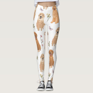 Gouden Retriever Bloemmotief | Cute Hond & Wilde B Leggings