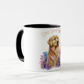 Gouden Retriever Bloemstuk Mok (Voorkant links)