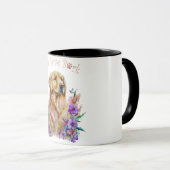 Gouden Retriever Bloemstuk Mok (Voorkant rechts)