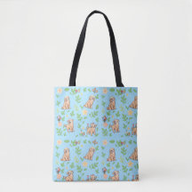Gouden Retriever Boodschappentas Cute Pastel Lente