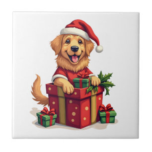 Gouden Retriever Cadeaupapier Tegeltje