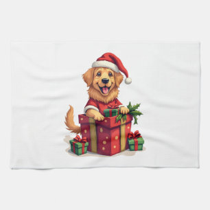 Gouden Retriever Cadeaupapier Theedoek