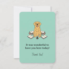 Gouden Retriever Chapter One Boeken Pastelgroen Bedankkaart