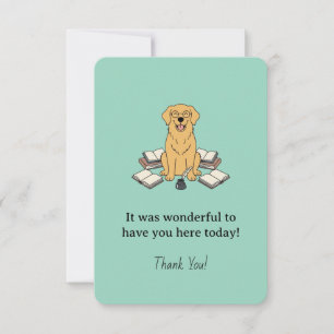 Gouden Retriever Chapter One Boeken Pastelgroen Bedankkaart