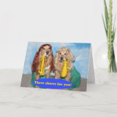 Gouden Retriever Cheerleaders Gefeliciteerd Kaart (Voorkant)