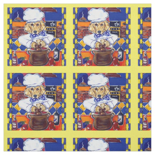 Gouden Retriever Chef Stof (Swatch)