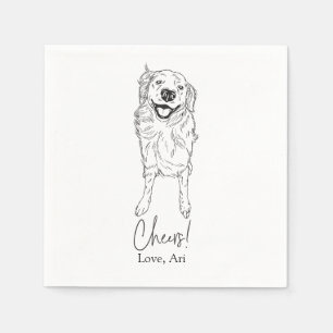 Gouden Retriever Cocktail Servet Hond Bruiloft