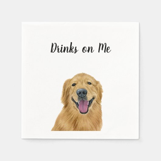 Gouden Retriever Cocktailservetten Servet (Voorkant)