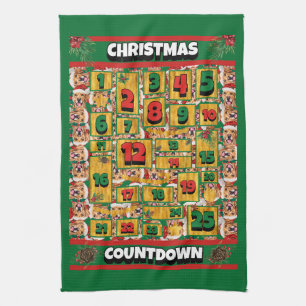 Gouden Retriever Countdown Kerstmis Advent Hond Theedoek