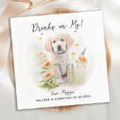 Gouden Retriever Custom Hond Bruiloft Cocktail Servet