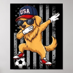 Gouden Retriever Dabbing Voetbal Jongens Meisjes K Poster