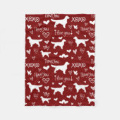 Gouden Retriever Dek met Hart Doodles  Fleece Deken (Voorkant)