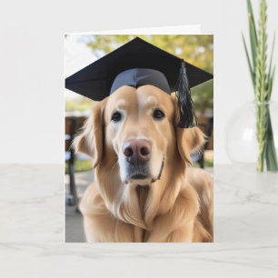 Gouden Retriever Dragen Graduation Cap Kaart