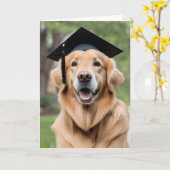 Gouden Retriever Dragen Graduation Cap Kaart (Gele Bloem)
