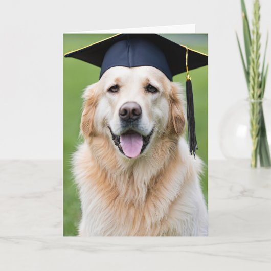 Gouden Retriever Dragen Graduation Cap Kaart (Voorkant)
