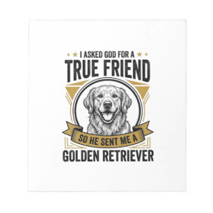 Gouden Retriever Echte Vriend Vintage Hond Liefheb Notitieblok