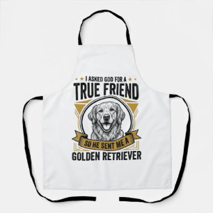 Gouden Retriever Echte Vriend Vintage Hond Liefheb Schort