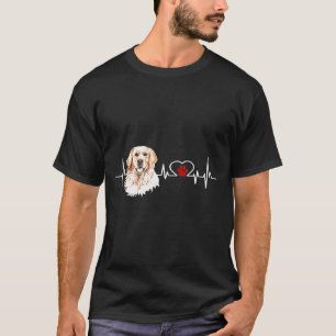 Gouden Retriever EKG Hartslag Hart Lijn Hond Liefd T-shirt