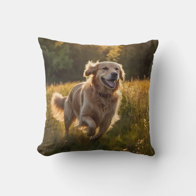 Gouden Retriever Elegante Worp Kussen (Voorkant)