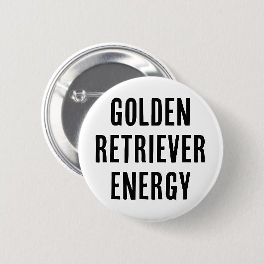 Gouden retriever energie ronde button 5,7 cm (Voorkant /achterkant)