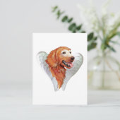 Gouden Retriever Engel Briefkaart (Staand voorkant)