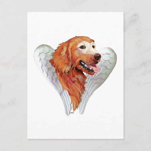 Gouden Retriever Engel Briefkaart (Voorkant)