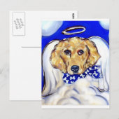Gouden Retriever Engel Briefkaart (Voorkant / Achterkant)