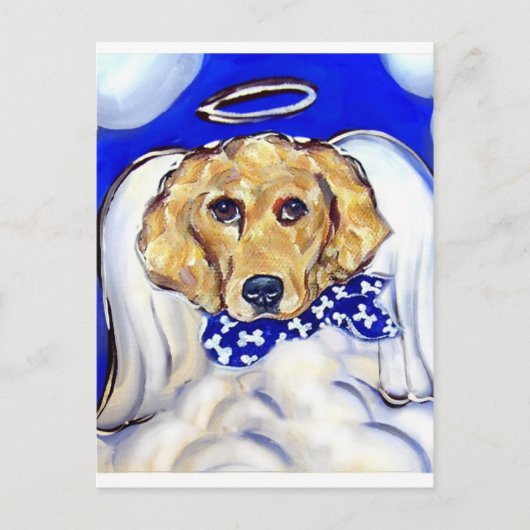 Gouden Retriever Engel Briefkaart (Voorkant)