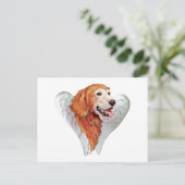 Gouden Retriever Engel Briefkaart (Staand voorkant)