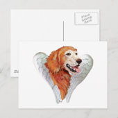 Gouden Retriever Engel Briefkaart (Voorkant / Achterkant)