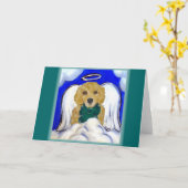 Gouden Retriever Engel Kaart (Gele Bloem)