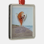 Gouden Retriever Engel Metalen Ornament (Rechts)