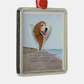 Gouden Retriever Engel Metalen Ornament (Rechts)