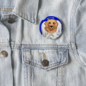 Gouden Retriever Engel Ronde Button 5,7 Cm (In situ)