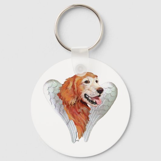 Gouden Retriever Engel Sleutelhanger (Voorkant)