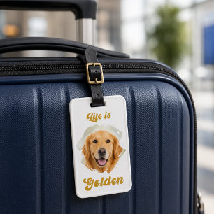 Gouden Retriever Foto Leven Is Goud Bagagelabel