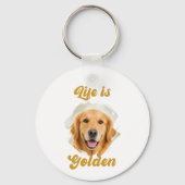 Gouden Retriever Foto Leven Is Goud Sleutelhanger (Voorkant)