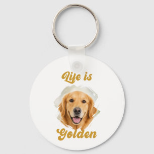 Gouden Retriever Foto Leven Is Goud Sleutelhanger