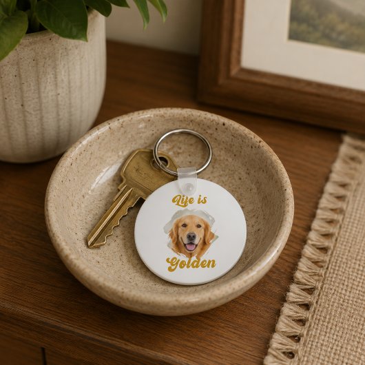 Gouden Retriever Foto Leven Is Goud Sleutelhanger