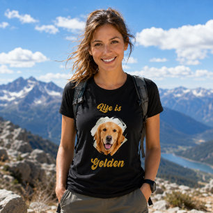 Gouden Retriever Foto Leven Is Goud T-shirt