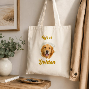 Gouden Retriever Foto Leven Is Goud Tote Bag