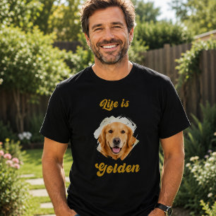 Gouden Retriever Foto Leven Is Goud Zwart Goud T-shirt