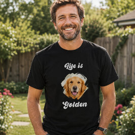 Gouden Retriever Foto Leven Is Goud Zwart T-shirt