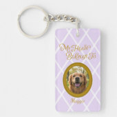 Gouden Retriever Foto Sleutelhanger | Aangepaste L (Voorkant)