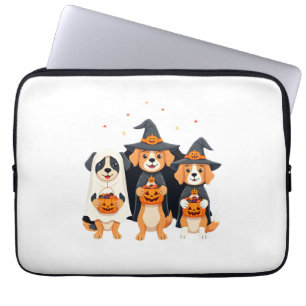 Gouden Retriever Geest Halloween Snoep of een Beet Laptop Sleeve
