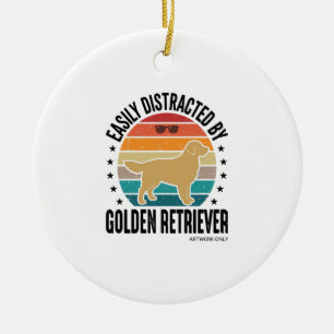 Gouden Retriever gemakkelijk afgeleid Vintage hond Keramisch Ornament