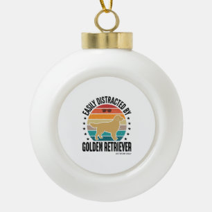 Gouden Retriever gemakkelijk afgeleid Vintage hond Keramische Bal Ornament