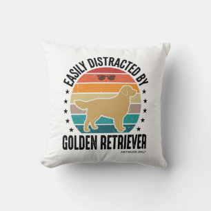 Gouden Retriever gemakkelijk afgeleid Vintage hond Kussen