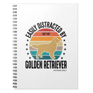 Gouden Retriever gemakkelijk afgeleid Vintage hond Notitieboek